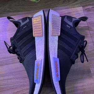 adidas Black Athletic Shoes with Orange Accents